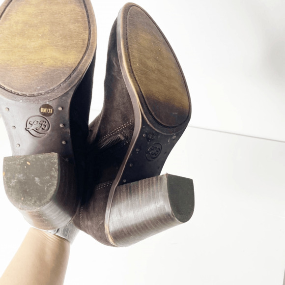 LUCKY BRAND ELLER Bootie brown Stacked heel western womens US 8 - Picture 3 of 7